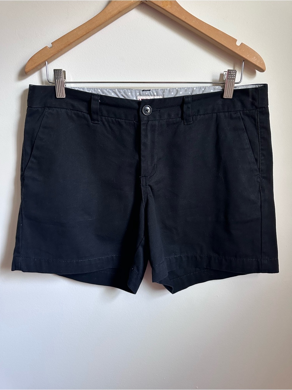 Merona Black 100% Cotton Chino Shorts Women’s Size 10 Mid Rise Casual Classic